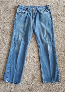Carhartt B460 DVB Jeans Mens 36x30 Measured 36x31 Blue Relaxed Fit Straight Leg - Picture 1 of 6