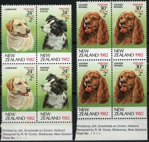 New Zealand Health 1982 blocks of 4 with plate numbers MNH SG: 1270/2 - Picture 1 of 2