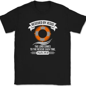 T-Shirt Rescued by Jesus christlich religiöses Lob Anbetung Bibel - Bild 1 von 10