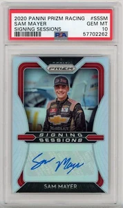PSA 10 2020 Panini Prizm Racing Sam Mayer Silver Auto Autograph RC Rookie 1st - Bild 1 von 2