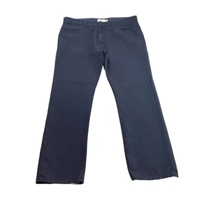 Pantalone uomo lino M&S taglia 38R blu scuro vita leggera 38 gamba 31 pollici - Foto 1 di 10
