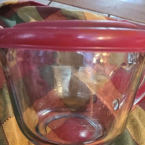 Anchor Hocking 8 Cup 2 Quart Qt Measuring Glass Batter Mixing Bowl With Red Lid - Picture 1 of 18