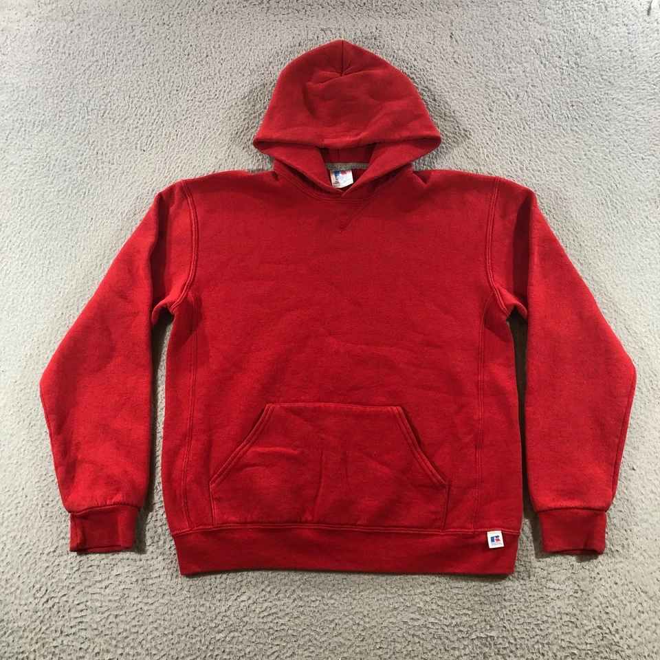 vtg russell hoodie sweatshirt youth XL red blank pockets - Image 1 of 4