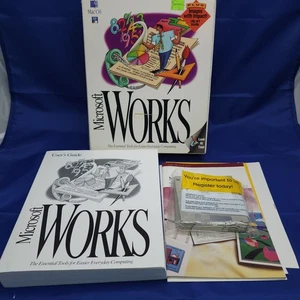 Microsoft Works 4.0 For Mac Vintage Software Complete With Floppies & Manual 💾 - Afbeelding 1 van 4
