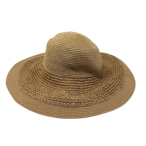 J. Crew-Hut Einheitsgröße Naturpapier hellbraun breite Krempe Sonne Strand Pool Resort verstaubarer Flop - Bild 1 von 10