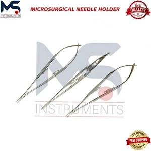 CASTROVIEJO Micro Scissor Needle Holder Curved TC Forceps German quality - Bild 1 von 3