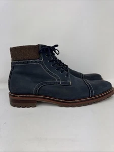 Johnston & Murphy 1850 Murphy Karnes Cap Toe Leather Boots Men's 11M Navy - Picture 1 of 24