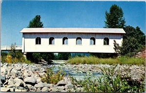 Southern Oregon ponte coperto bianco dall'autostrada 99 cartolina d'epoca A2 - Foto 1 di 2