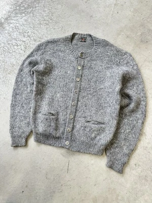 Cárdigan Suéter Mohair Vintage Años 60 Gris Peludo De Colección Cobain Grunge De Colección M/L Foto 1 de 4