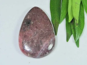 31X45X06MM Natural Red Rhodonite Quartz Pear Cabochon Loose Gemstone M374 - Imagen 1 de 9