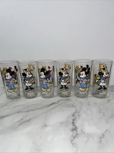 6 Vintage Disney 1978 Mickey & Minnie Mouse Pepsi Collector Drinking Glasses ✅ - Picture 1 of 12