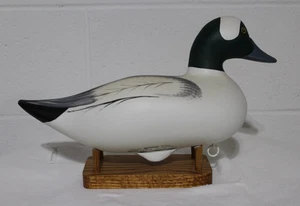 Vintage Bufflehead Drake Duck Decoy - Dave Walker 2008 - With Oak Stand - Picture 1 of 13