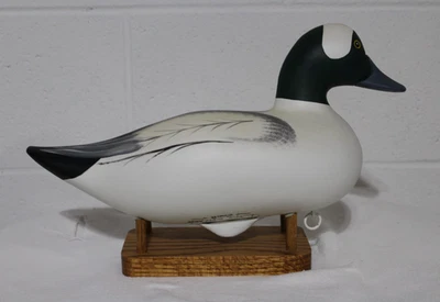 Vintage Bufflehead Drake Duck Decoy - Dave Walker 2008 - With Oak Stand - Image 1 of 4
