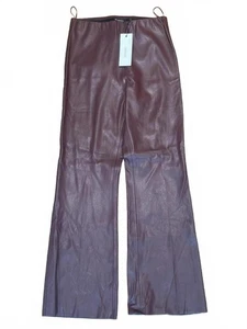 Pantaloni leggings bordeaux bacche ecopelle di lusso imbevuti Regno Unito 8ish - Foto 1 di 9