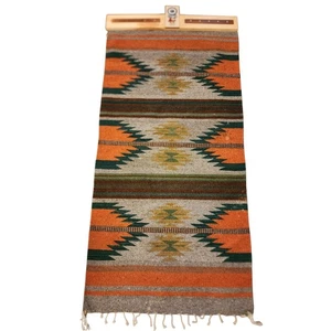 Native American Southwestern Style Wool Rug Handwoven Wall Hang Kachina 61x28 - Picture 1 of 24