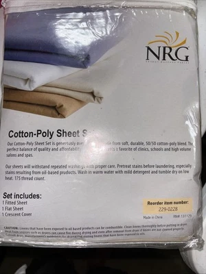 Masaje NRG Energy NUEVO Juego de Sábanas Ajustables Cubierta Plana Media Luna Beige Tostado Foto 1 de 2