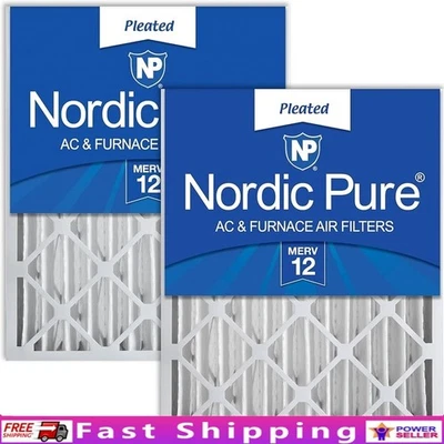 MERV 12 Air Filter 2 Pack Hypoallergenic Antimicrobial Electrostatic AC Furnace - Image 1 of 4