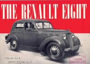 Catalogue brochure Renault Eight (Juvaquatre) 03/1946 Grande Bretagne / U.K. - Imagen 1 de 2