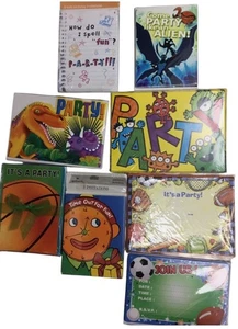 8 Packages Boys Birthday Party Invitations Fill In Style Unused Mixed Brands New - Picture 1 of 7