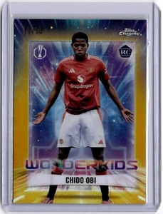 Chido Obi 2024-25 Topps Chrome UCC Wonderkids Gold #WK-3 Man United #19/50 - Bild 1 von 2
