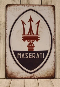Maserati Auto Blech Metall Poster Schild Italian Car Service Man Cave Garage - Bild 1 von 4