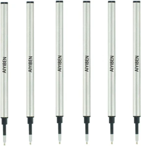 4.37 Inch Rollerball Pen Refills, Roller Ball Fine Point 0.5Mm, Black Ink Refill - Picture 1 of 12