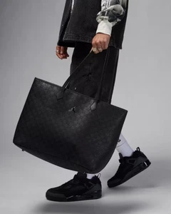 Nike Jordan Monogram Tote Bag Purse Backpack Black Gym Travel 32L LM0990-023 - Picture 1 of 10