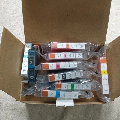 INK CANON CLI-8 PRINTER PRO-9000 MARK II Lot Of 9 2 Open 7 NIB - Image 1 of 4