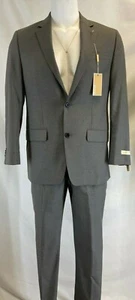 Michael Kors Herren Meoop grau Nadelstreifen 68 % Polyester 32 % Rayon 2-teiliger Anzug 110 $ neu mit Etikett - Bild 1 von 26
