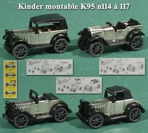 Kinder métal 1995, K95 n 114 à 117 4 voitures Torpédo années 1920 + 3 BPZ - Bild 1 von 1