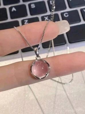 Colgante bola plata rosa delicado collar colgante plata de ley 925 mujer muy  Foto 1 de 2