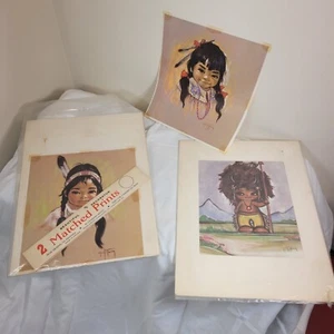 JUEGO DE 3 impresiones vintage de Gerda Christoffersen para niños ~ América del Norte - Imagen 1 de 6