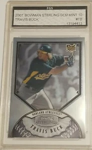 TRAVIS BUCK RC ROOKIE #BS-TB OAKLAND ATHLETICS 2007 BOWMAN STERLING MLB FGS 10 - Picture 1 of 3