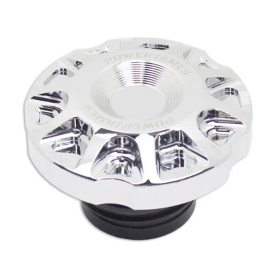 Tapa de combustible cromada CNC ventilada para tanque de gasolina para Harley Softail Deluxe Fat Bob Street Bob Foto 1 de 4