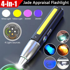 4in1 Jade Appraisal Flashlight White Yellow UV LED Light 365/395NM USB Charging