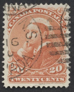 Canada #46 20c Victoria Widow Weeds VF Used Light Duplex Cancel - Picture 1 of 2