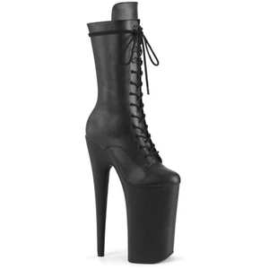 Stivali al polpaccio stringati Pleaser 10"" tacco 6"" Pf adulti scarpe donna oltre/1050Wr - Foto 1 di 3