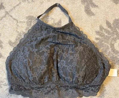 Sujetador de encaje gris Gilly Hicks Sydney Barlette talla 5 Foto 1 de 4