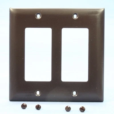 Cubierta de placa de pared Pass & Seymour TP262 marrón decorador de 2 velocidades GFI GFCI TradeMaster Foto 1 de 4