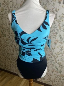 Traje de baño Miraclesuit talla 10 nuevo con etiquetas azul glaciar control abdominal - Imagen 1 de 9
