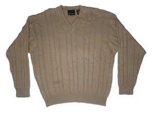 Greg Norman Men's Cardigan Long Sleeve Golf Sweater V Neck Tan Beige Size Large - Bild 1 von 9