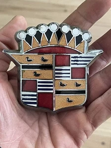 1948 1949 Cadillac Crest Trunk Emblem Badge Cloisonné Enamel Nice - Picture 1 of 9
