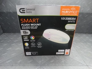 Commercial Electric 13 in. Smart Gradient Light Flush Mount w/ Bluetooth Speaker - Picture 1 of 8