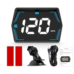 Universal Car Digital Speedometer GPS HUD Head Up Display MPH Overspeed Alarm - Picture 1 of 9
