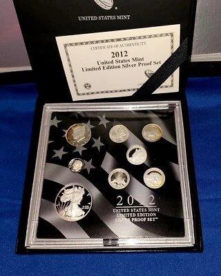 2012 US MINT LIMITED EDITION SILVER PROOF SET ✪ 8 COIN ✪ BOX & COA - Image 1 of 2