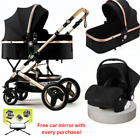 Neugeborenes Baby Kinderwagen Kinderwagen Buggykinderwagen 3in1 Reisesystem Autositz mit SPIEGEL