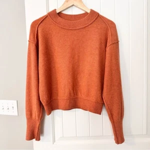 Free People Kora 100% Cashmere Sweater Cinder fall Orange women’s size small - Picture 1 of 6
