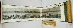 Collezione cultura della seta cinese vista panoramica del Bund Shanghai 1934 lunga 72" - Foto 1 di 11