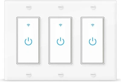 Smart WIFI Light Switch Work with Alexa&Google Voice and Remote Control 3 Gang  - Image 1 of 4