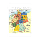 Carte géographique de l'Allemagne art imprimé poster bureau maison mur décoration suspendue